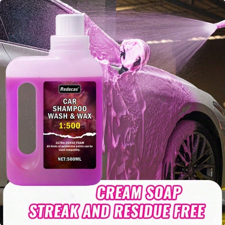 Car Wax Ceramic Coating - 500ml 핑크폼 세차 비누, 고농축 왁스로