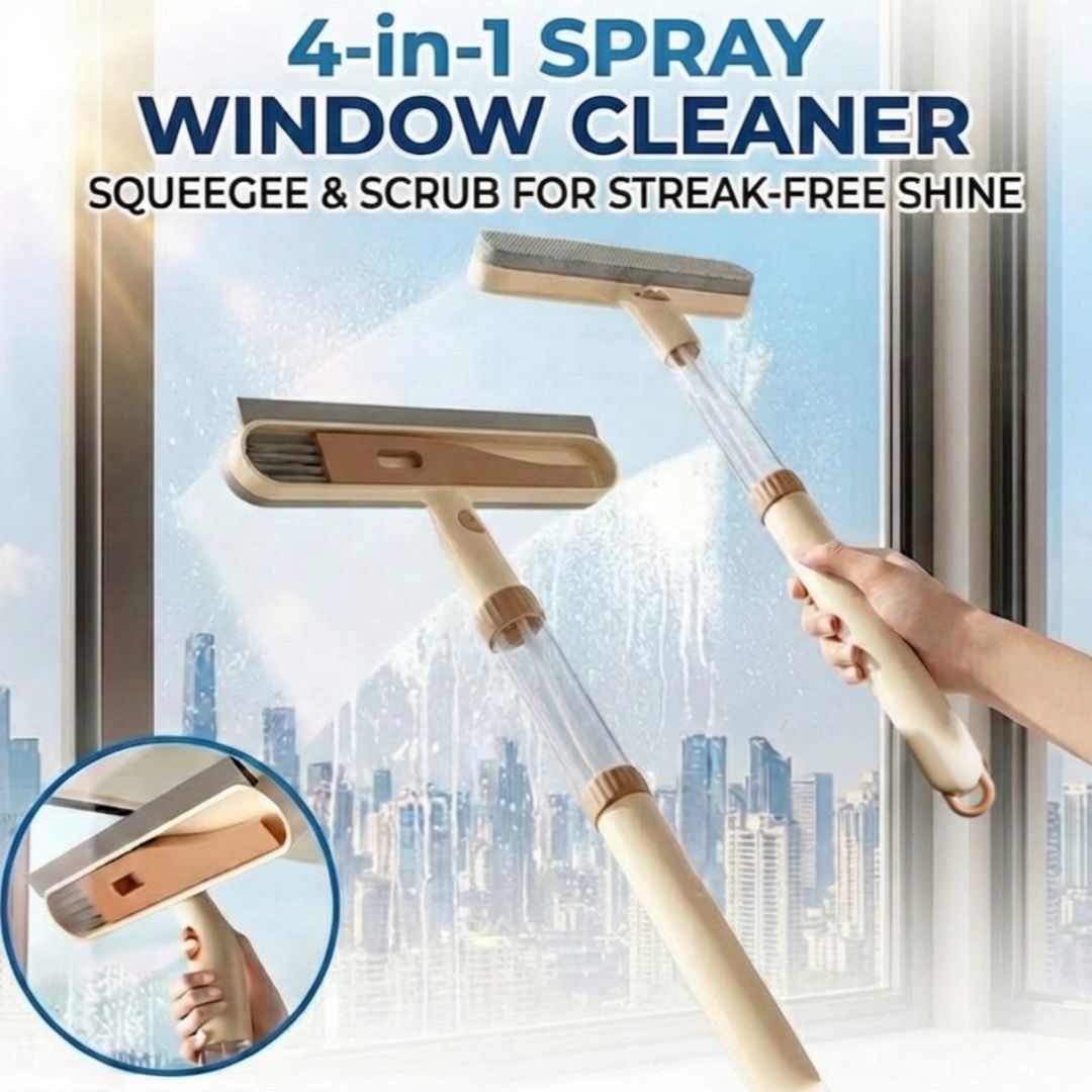 Glass Cleaner Streak - 4-in-1 창문 유리 청소기, 확장형 내장