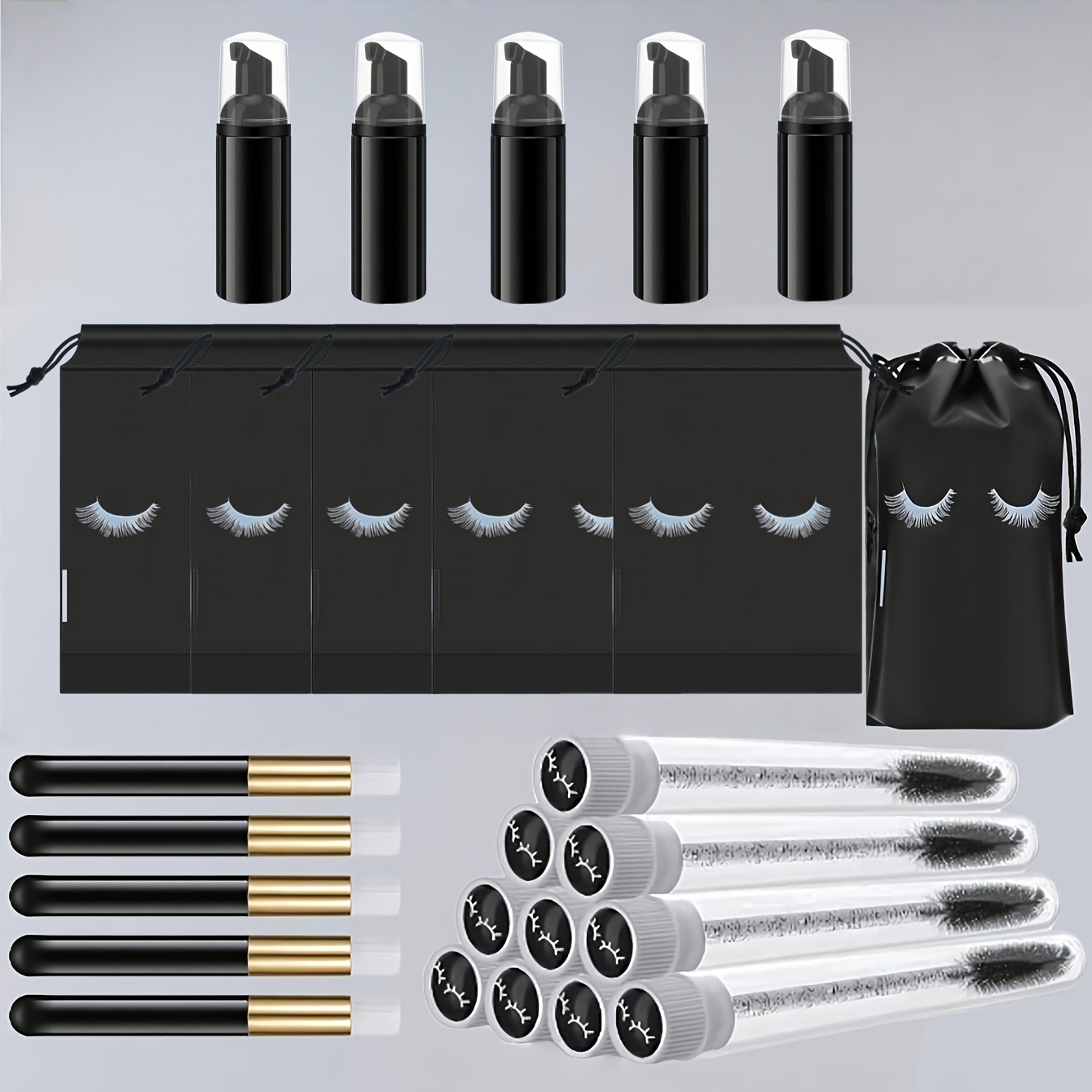 20개 속눈썹 관리 키트 - 5개 폼 펌프 + 5개 디 - Detailing Brush Set 리뷰 및 가격
