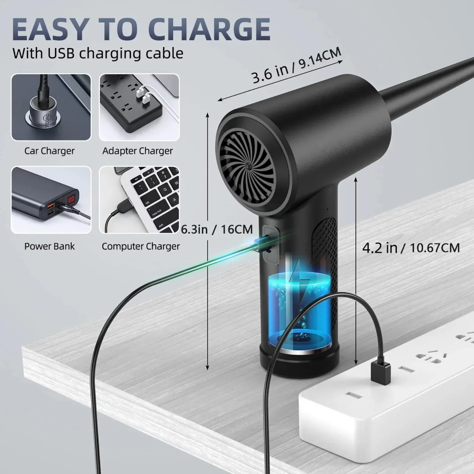 전기 무선 에어 더스터 압축 공기 블로워 LED 조명  - Dryer Car Blower 리뷰 및 가격